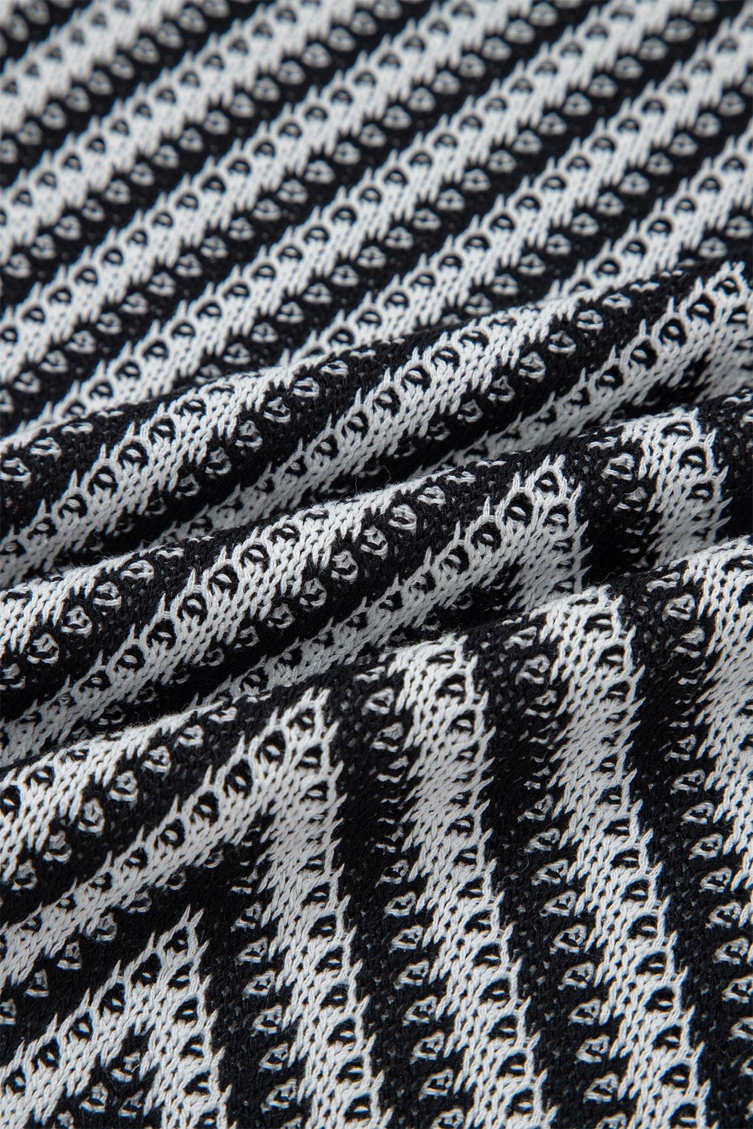 Black Contrast Chevron Knit V Neck Sweater Vest