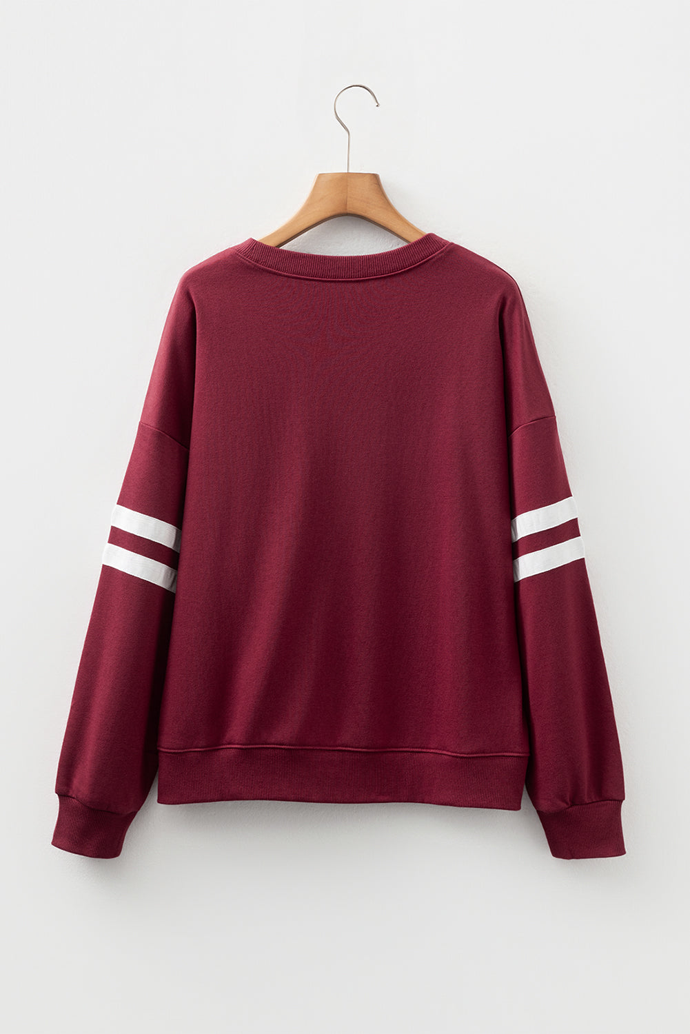 Evergreen Varsity Striped Detail Drop Shoulder Oversized Sweatshirt