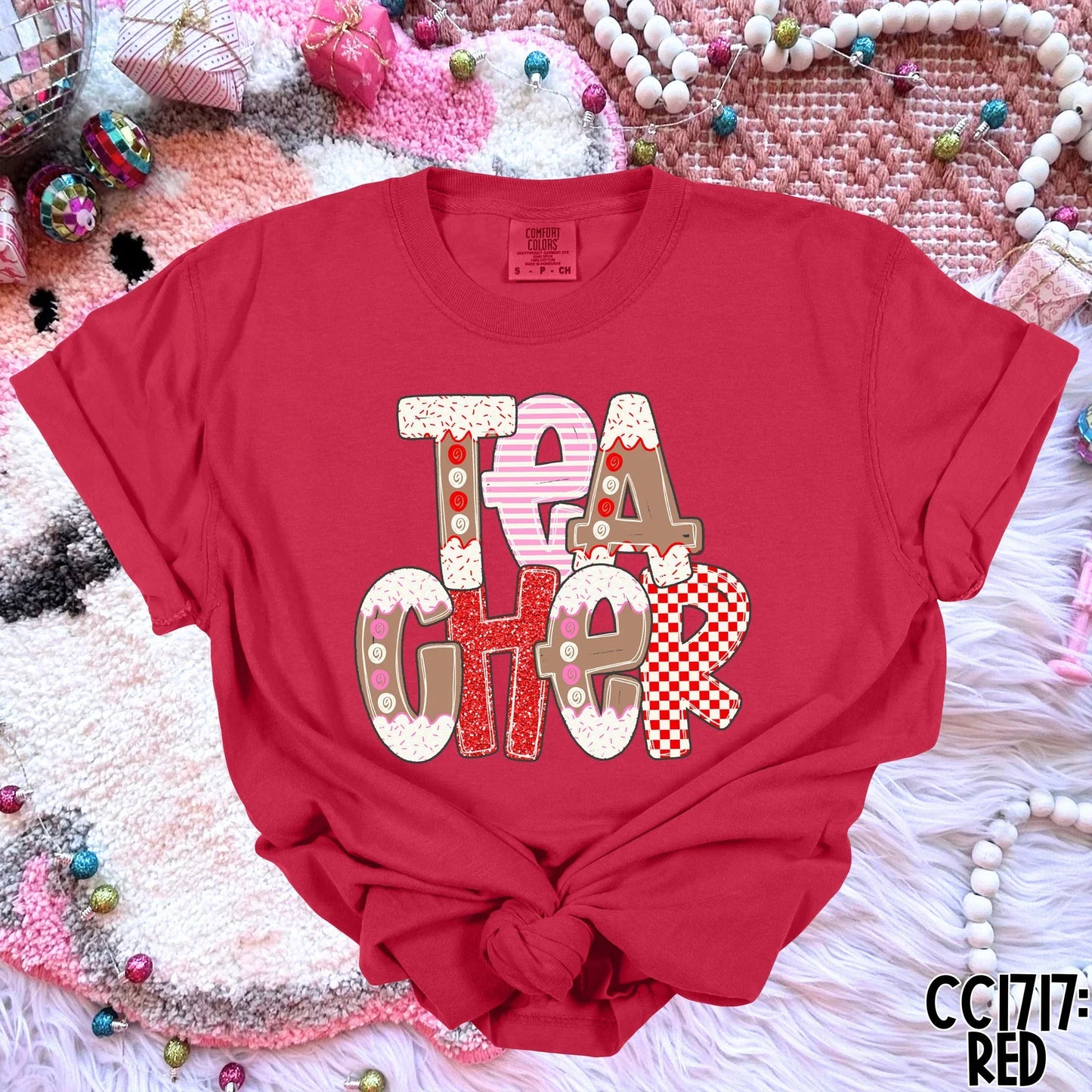 Hand lettered Gingerbread Names *Ollie & Co. Exclusive* completed tee