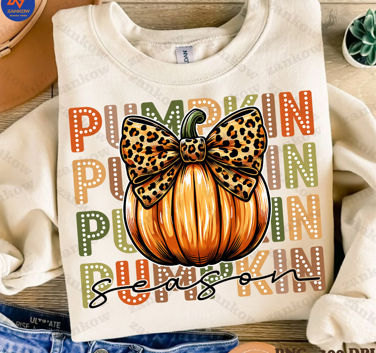 Pumpkin Season leopard bow graphic tee