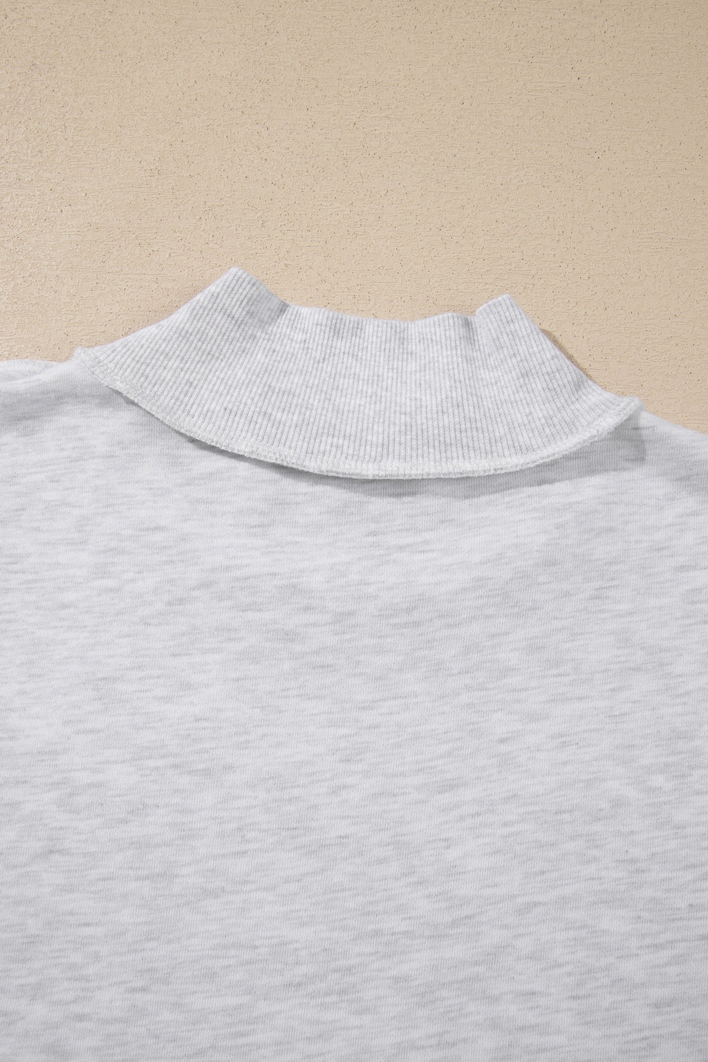 Light Grey High Neck Polka Dot Slogan Printed Baggy Sweatshirt
