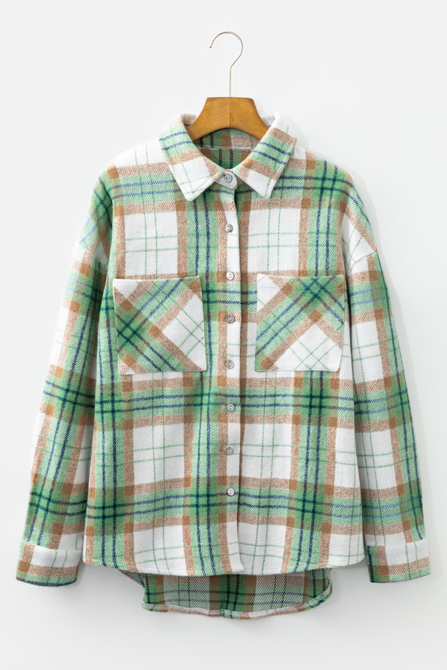 Red Christmas Plaid Casual Flannel Shacket