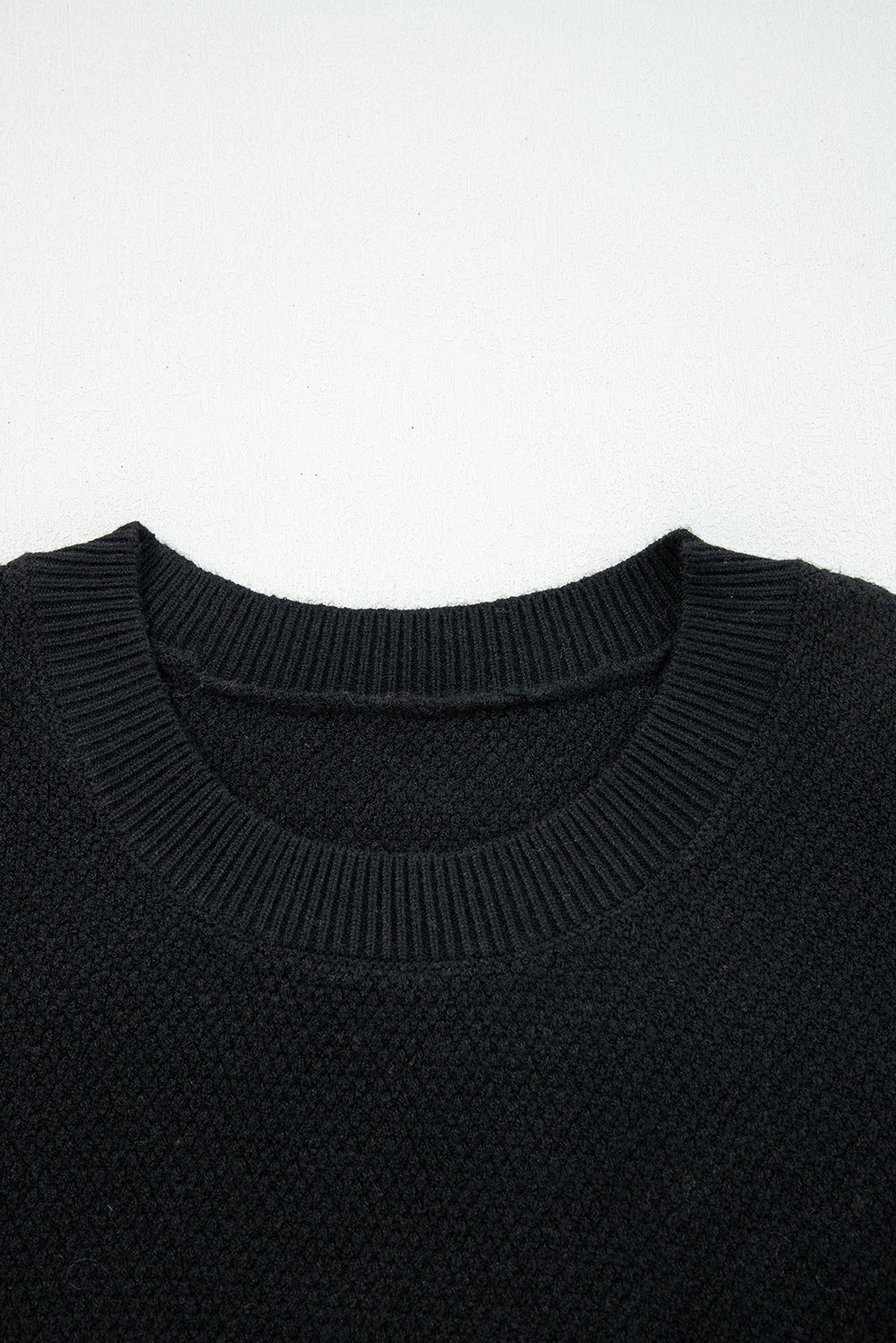 Dark Brown Color Block Knit Striped Sleeve Detail Casual Sweater