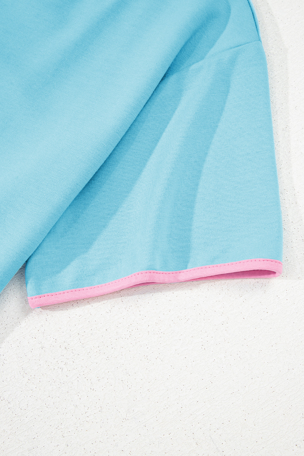 Evergreen Colorblock Edge Drop Shoulder T Shirt and Skirt 2Pcs Set
