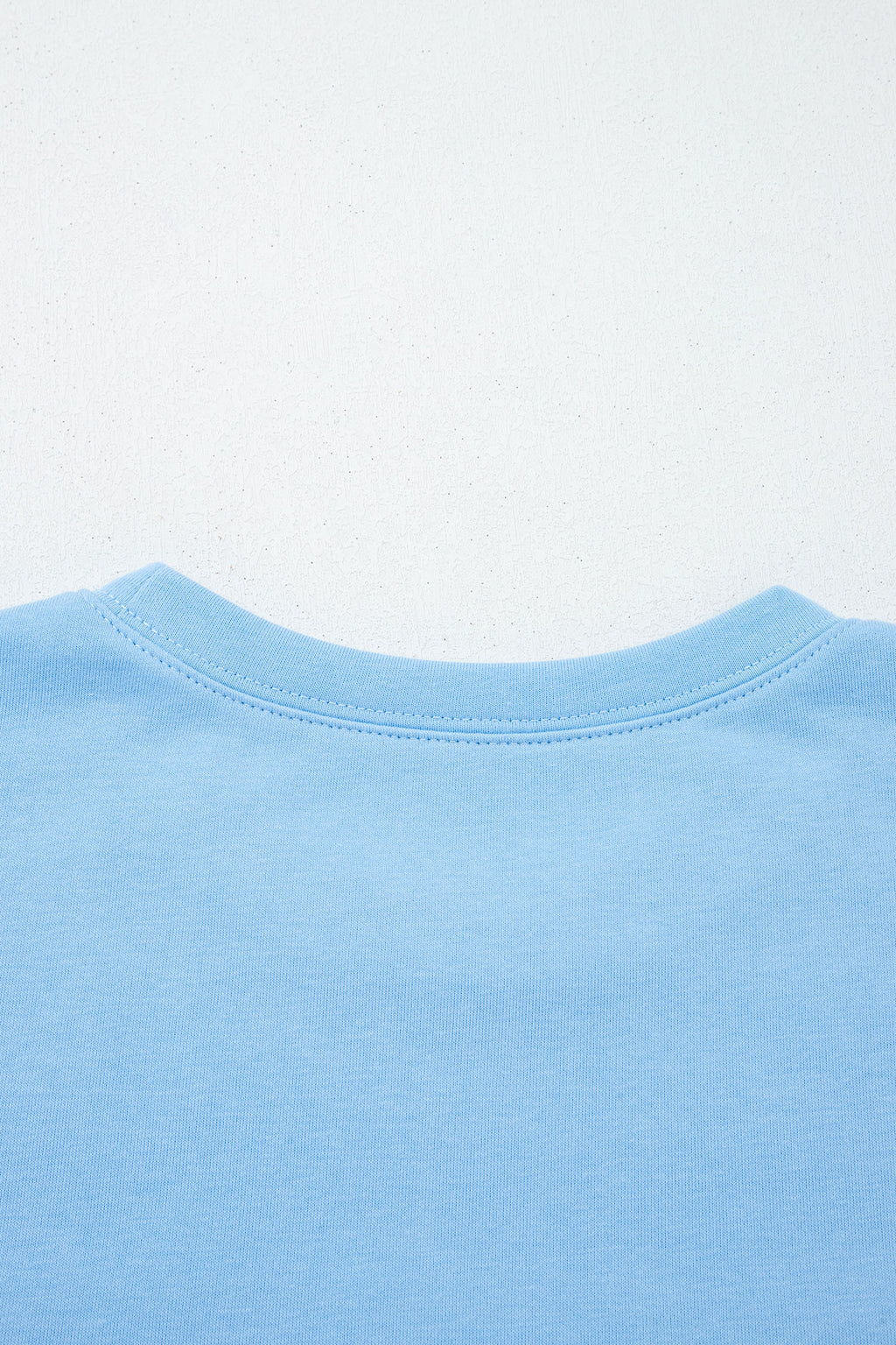 Mist Blue USA Flag Textured Patchwork Cap Sleeve Tee
