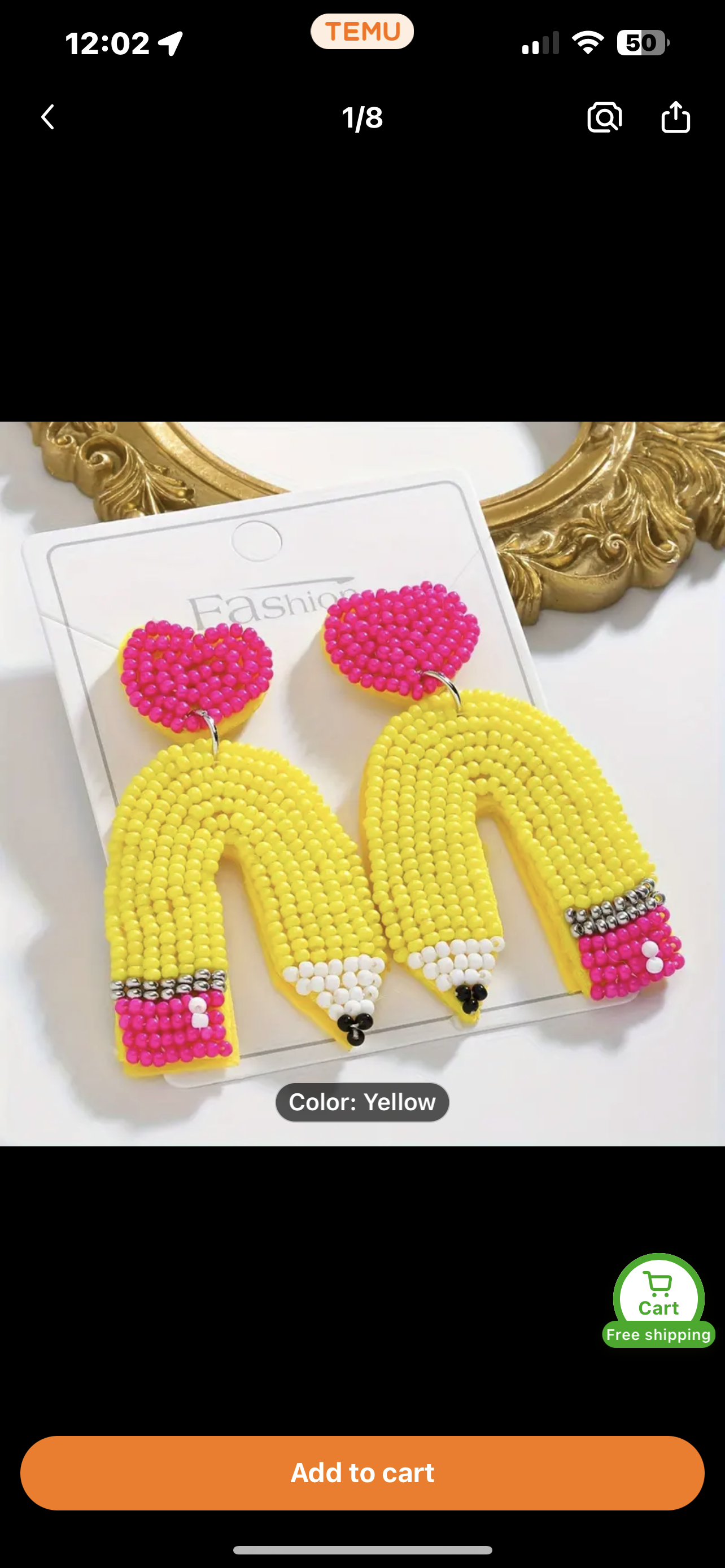 Beaded pencil earrings