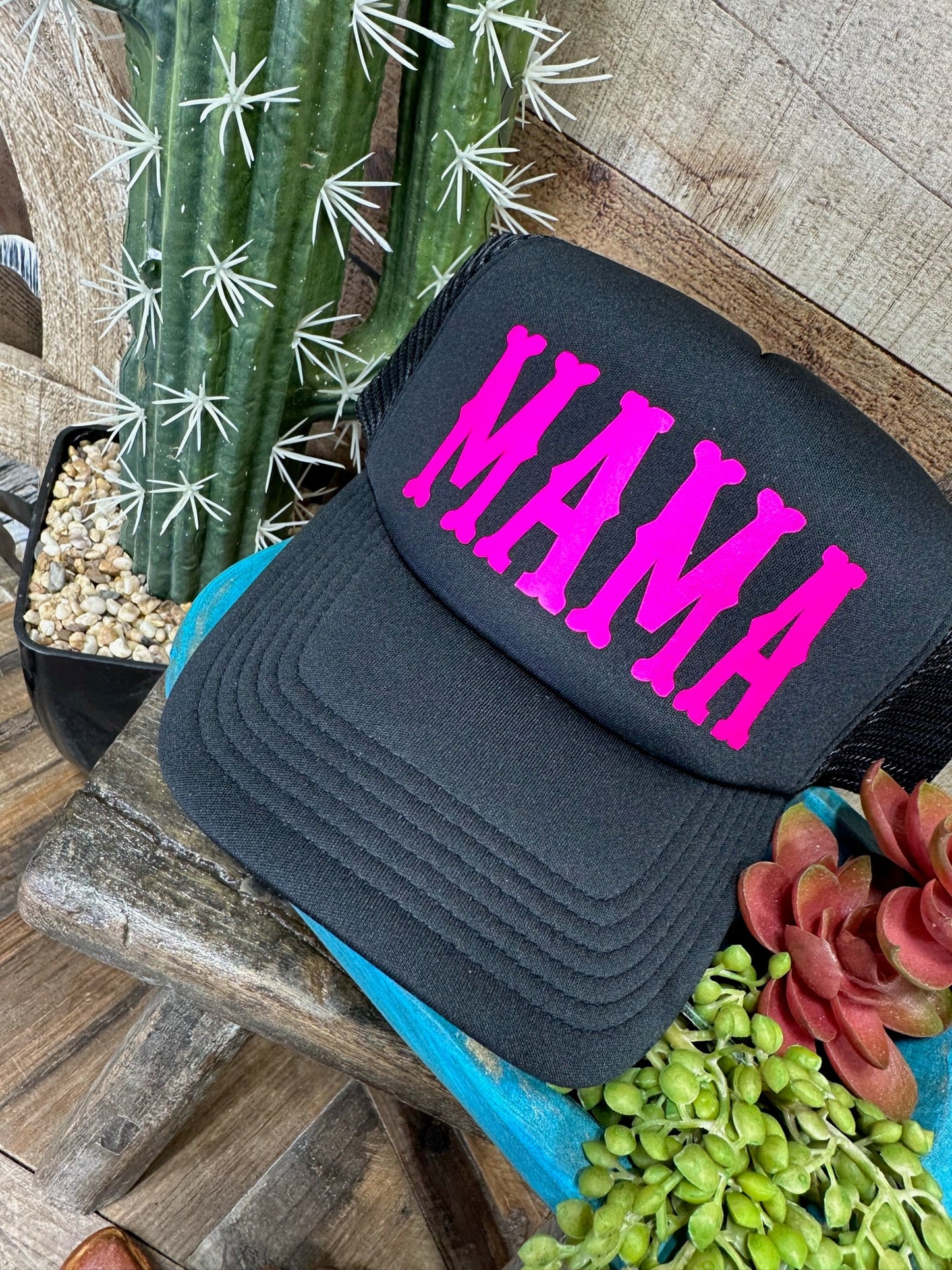 Mama Trucker Cap with Pink Vinyl or Glitter