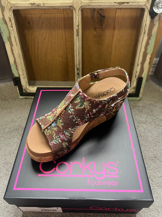 CORKY CARLY RUST BROCADE FLORAL