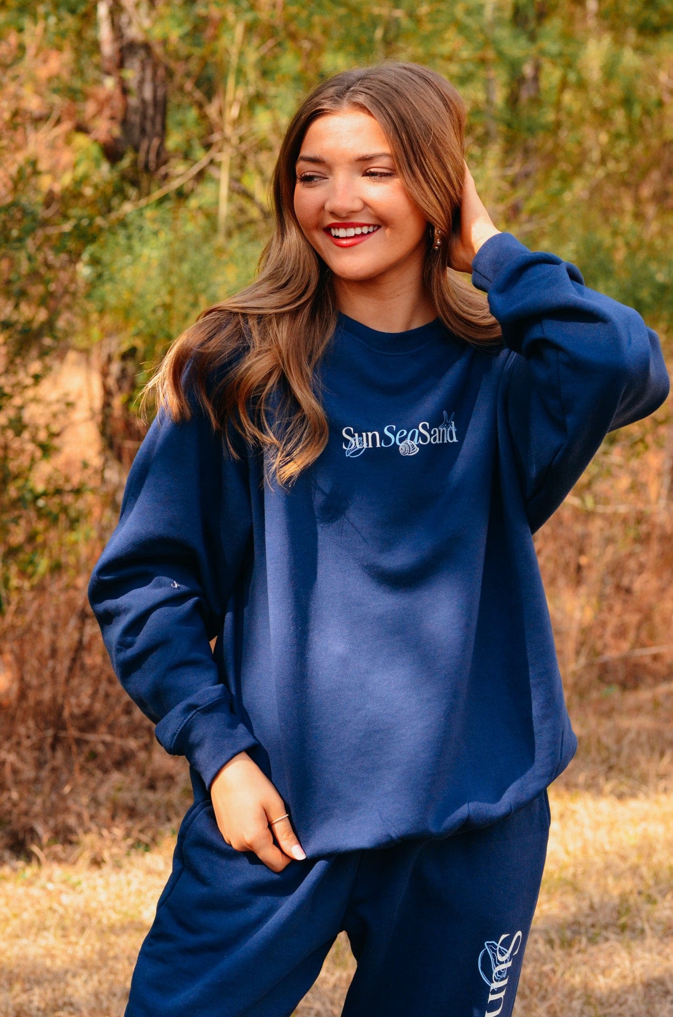 Sun Sea Sand Navy Sweatshirt