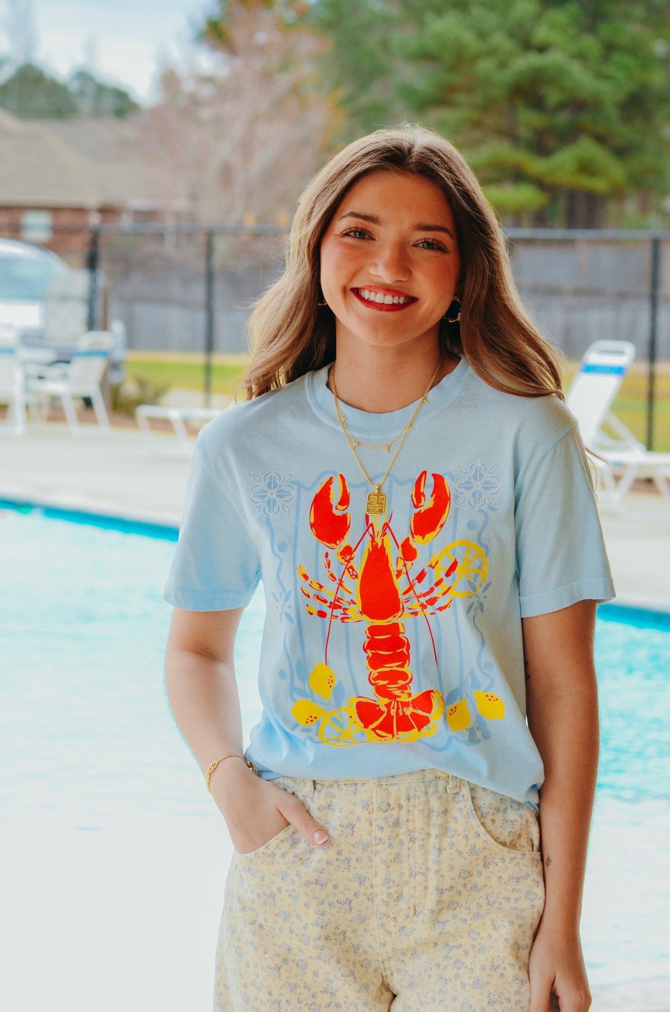 Lobster Life Light Blue Tee