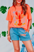 Lobster Life Neon Orange Tee