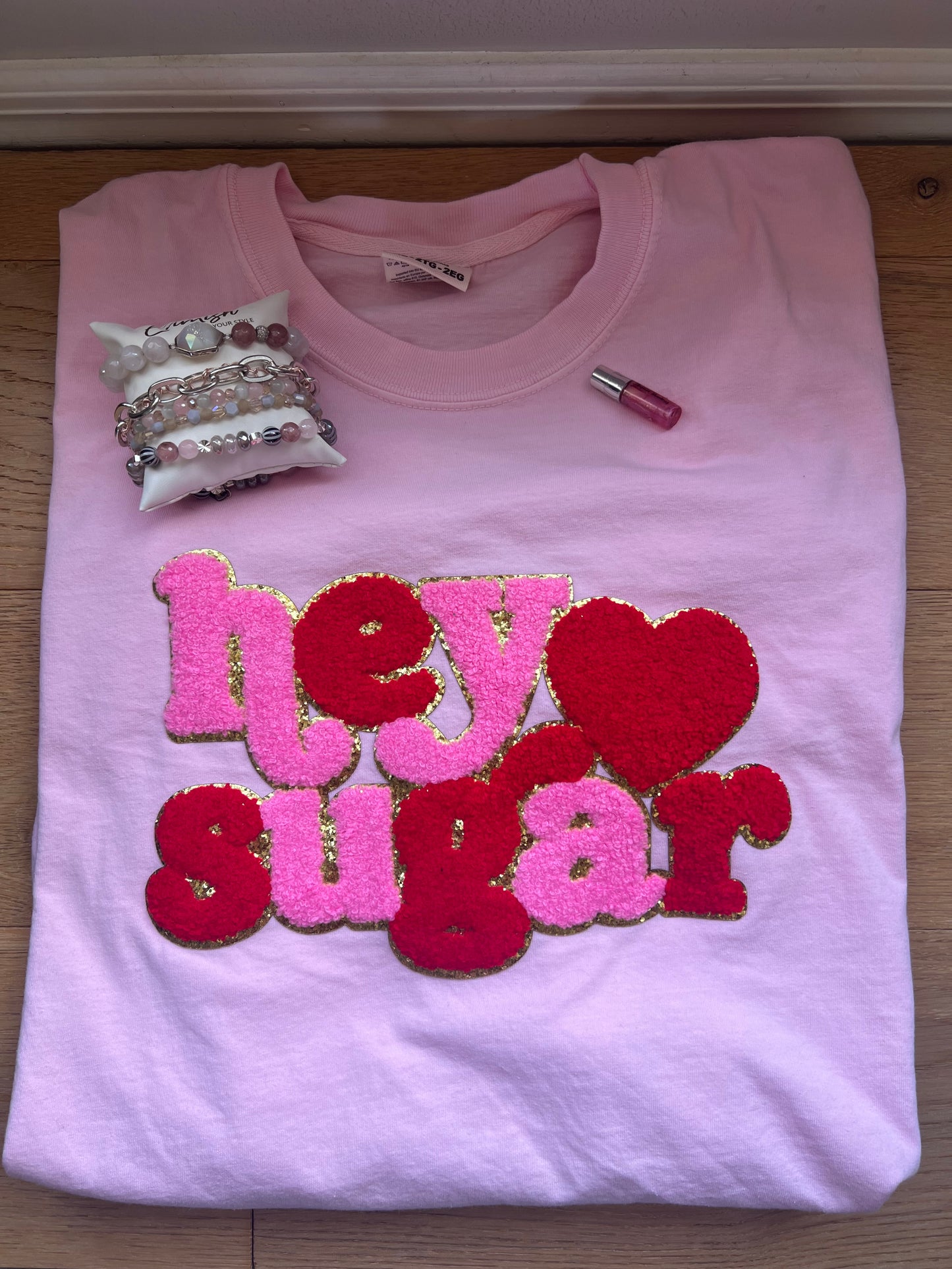 Hey Sugar Graphic Long Sleeve Tee (comfort color)