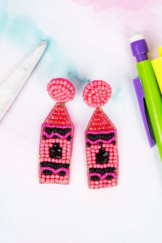 Crayon seeded earrings