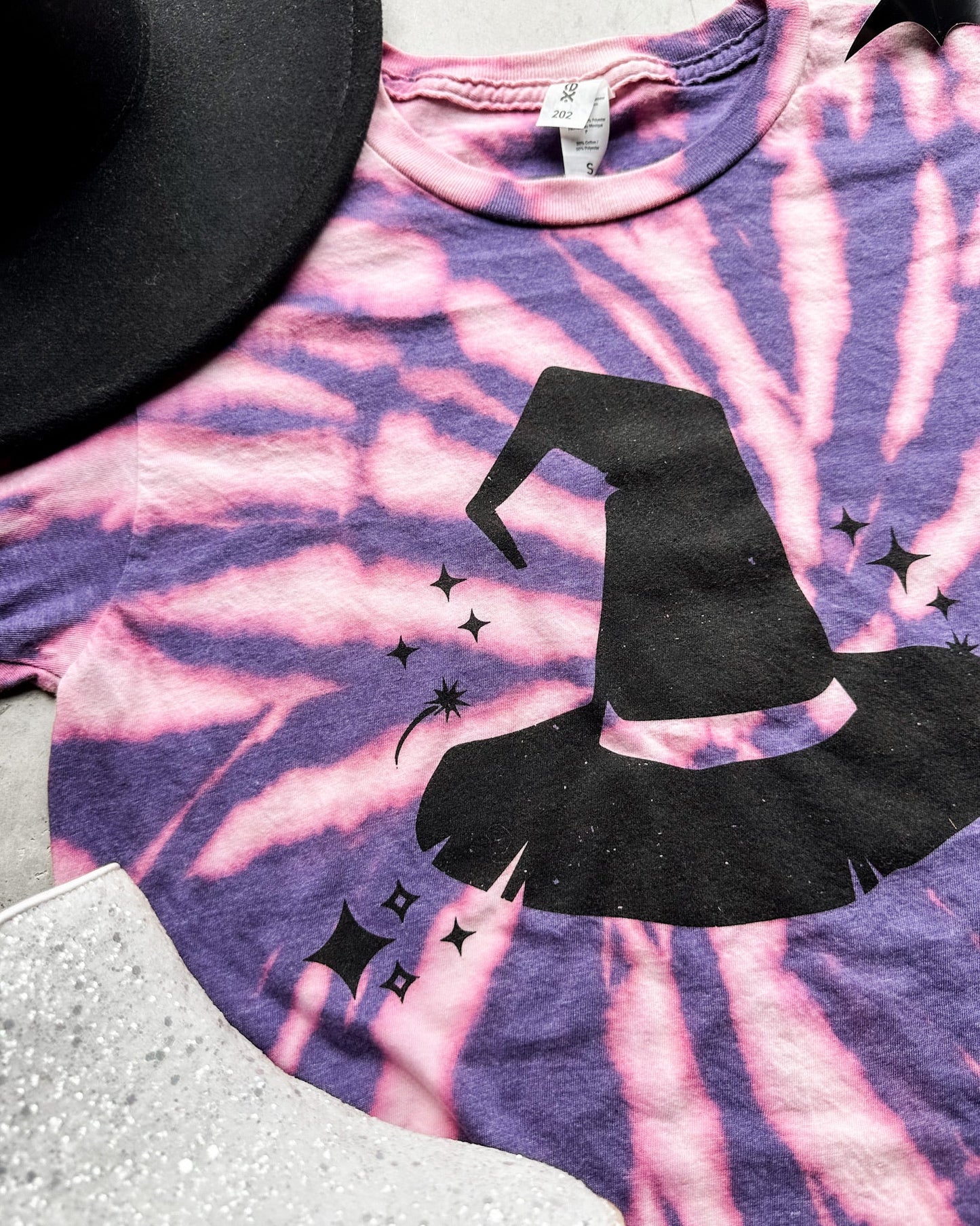 Bleached Purple Witchy Wishes Graphic Tee