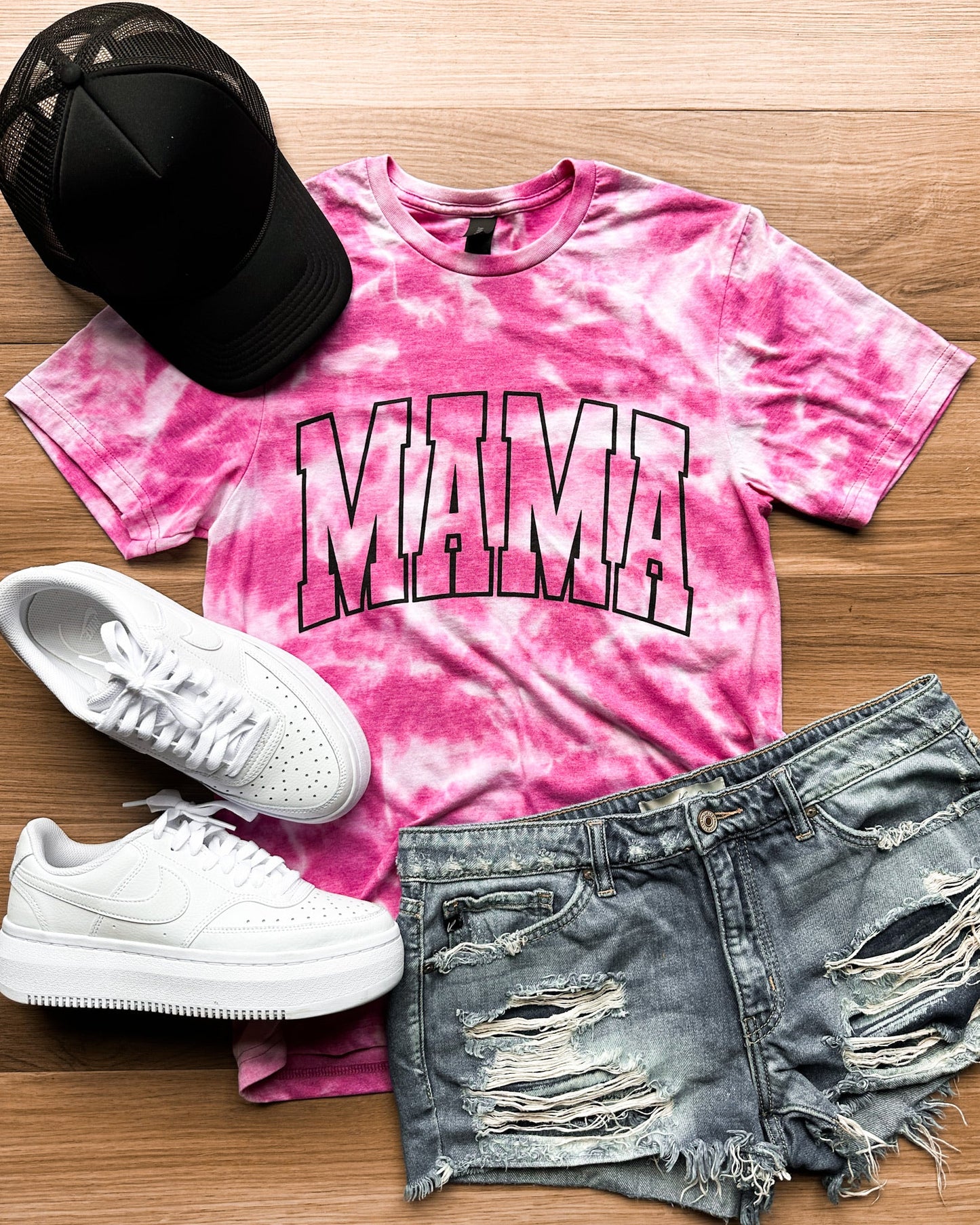 Mama Varsity Bleached Graphic Tee