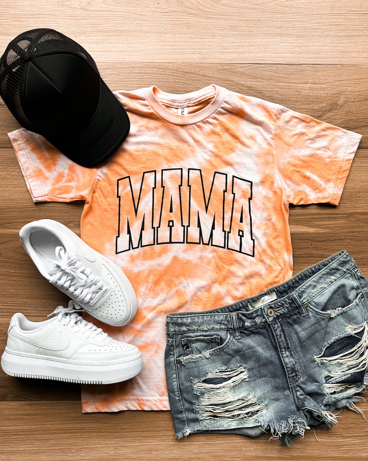 Mama Varsity Bleached Graphic Tee