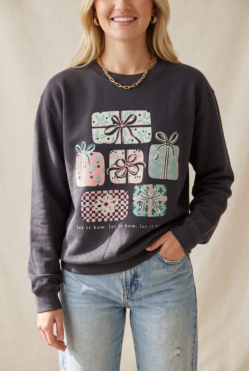 Let it Bow Charcoal Sweatshirt
