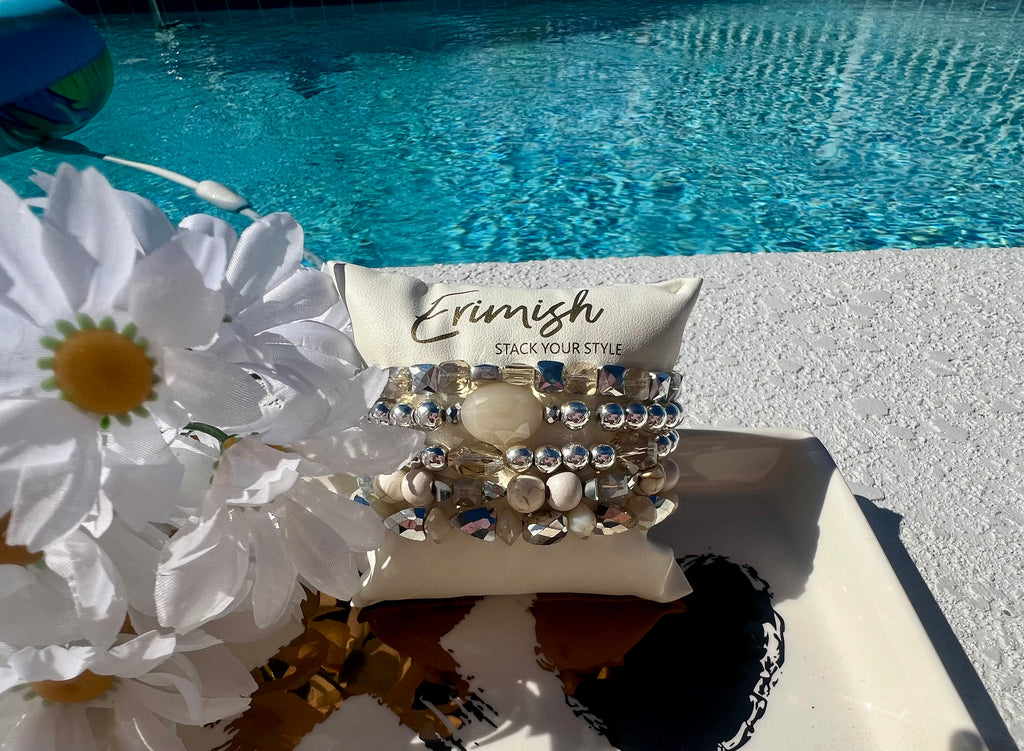 Erimish:  Marble Jar  - stack of 5 bracelets