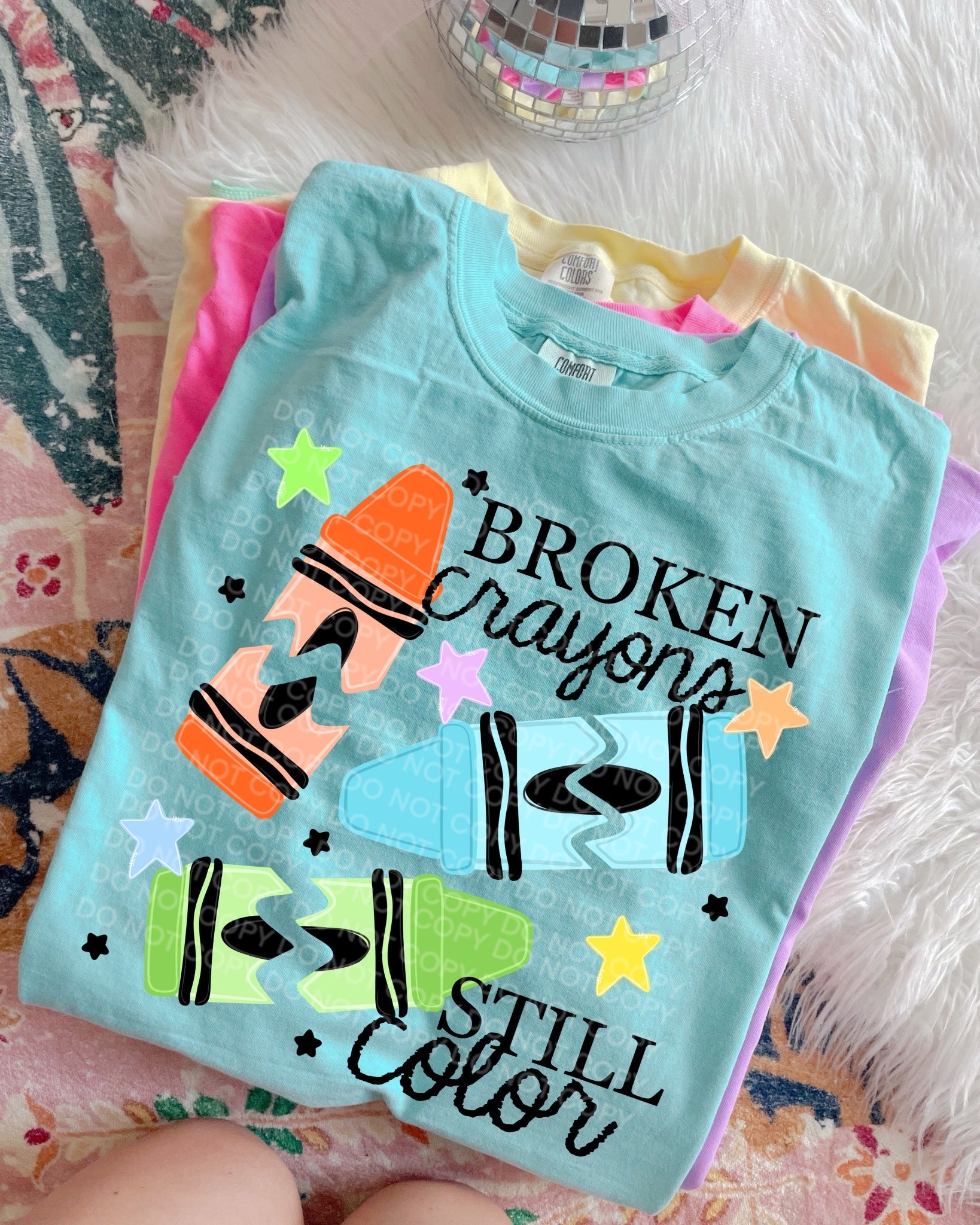 Broken Crayons Still Color graphic tee