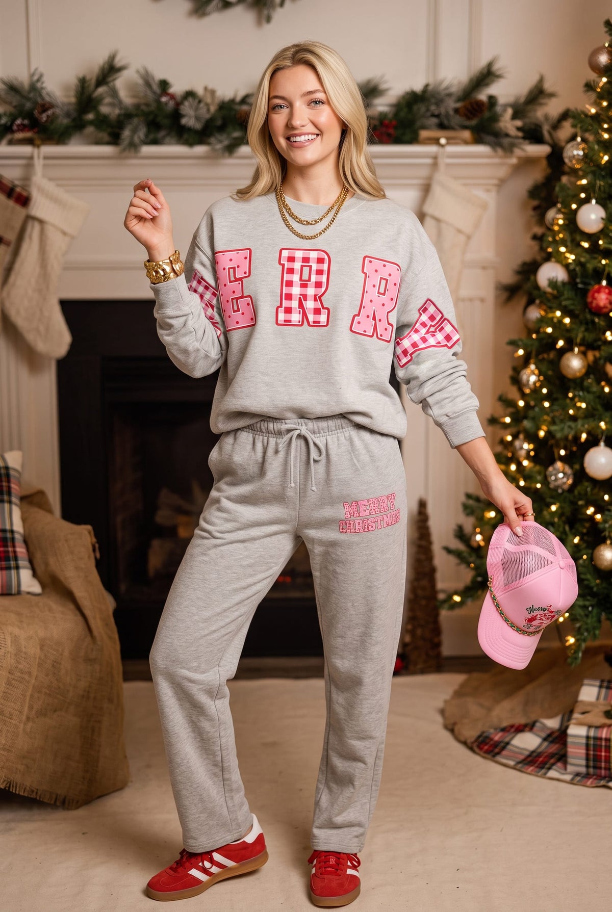 Merry Christmas Patch Sweatpants