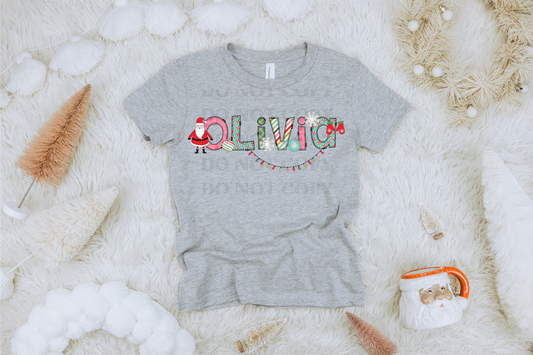 Toddler Christmas Names Completed Tee