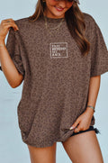 Pray Behind Back Brown Leopard Tee