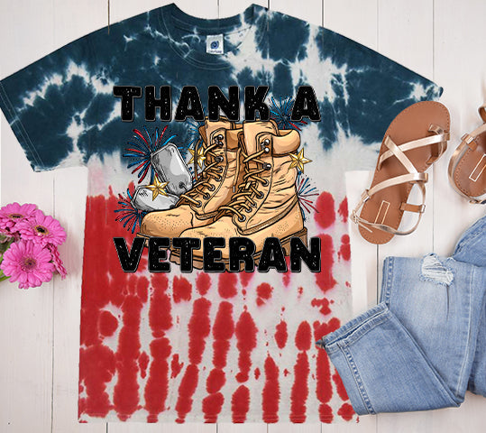 Thank a Veteran - Tie Dye Graphic Tee