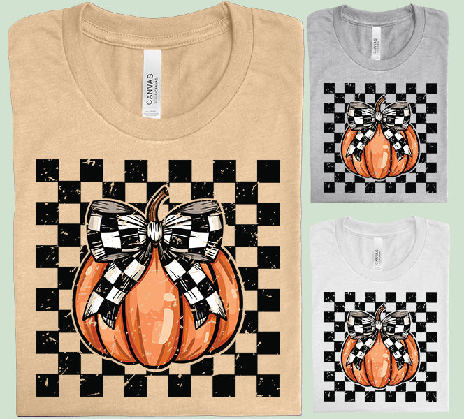 Checkered Pumpkin - Graphic Tee