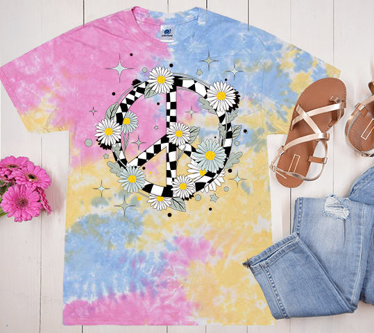 Retro Peace - Tie Dye Graphic Tee