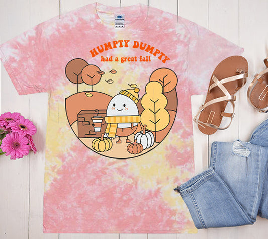 Humpty Dumpty Had a Great Fall - Tie Dye Graphic Tee