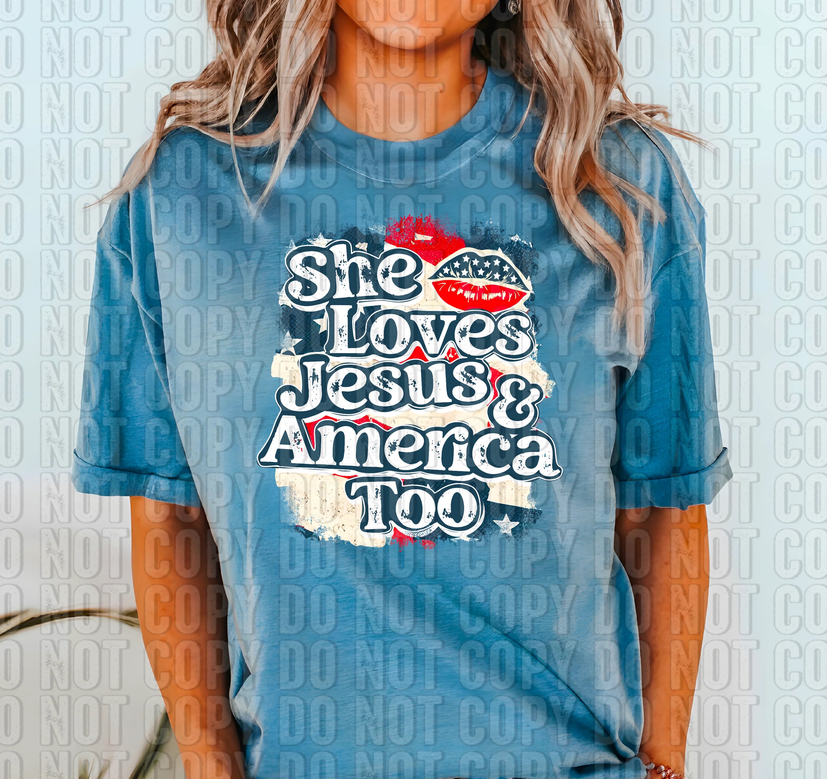 She Loves Jesus & America Too Graphic tee