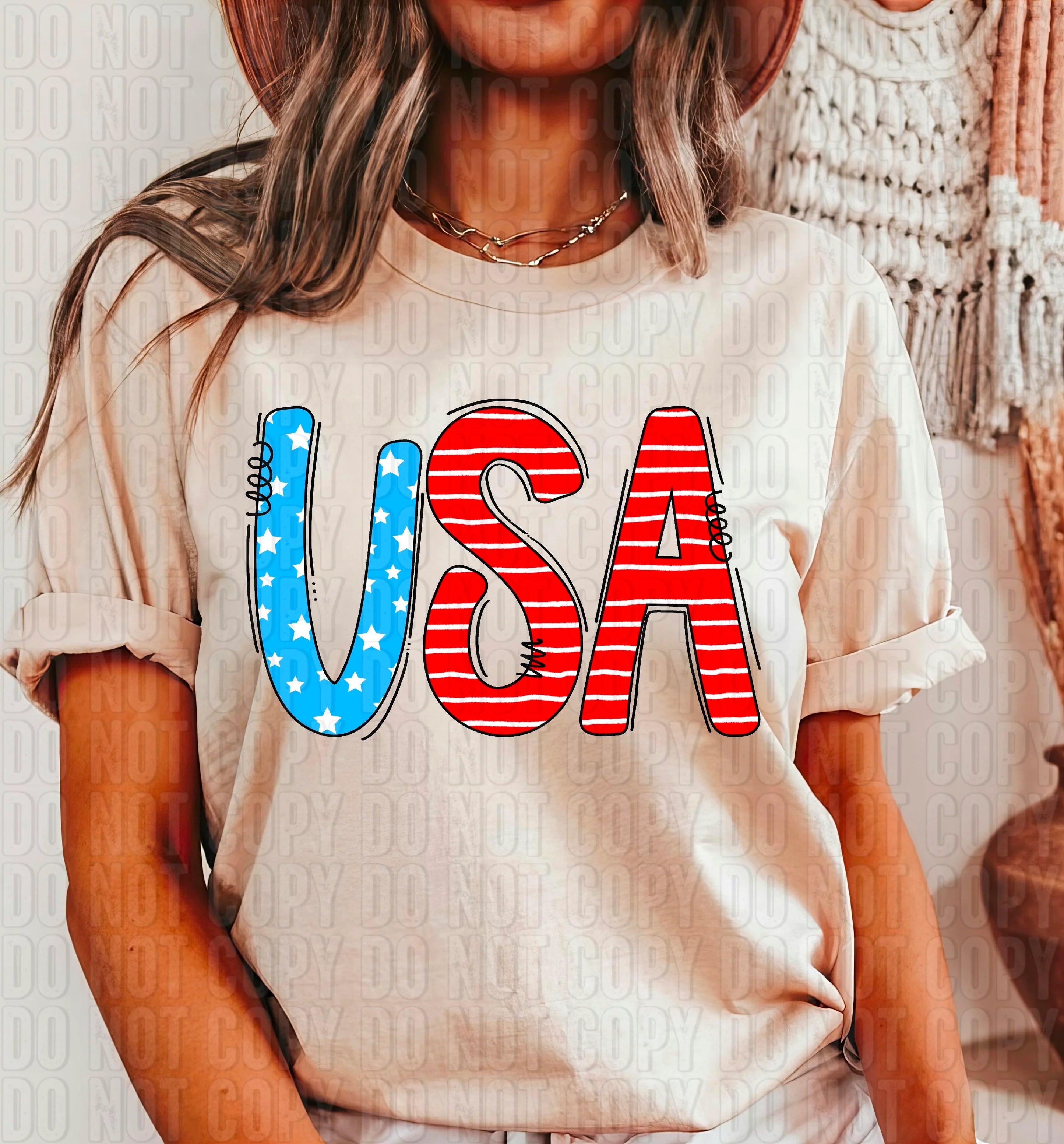 USA Handwritten graphic tee