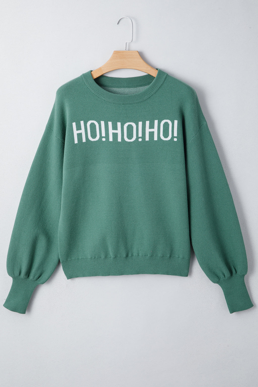Fiery Red HO HO HO MERRY CHRISTMAS Drop Shoulder Loose Sweater