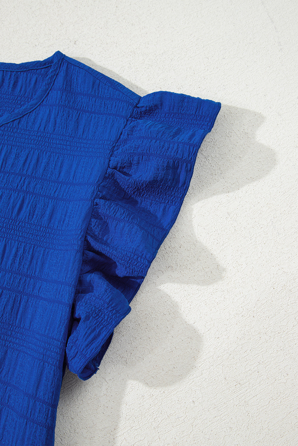 Dark Green Textured Flutter Sleeve Ruffled Mini Dress