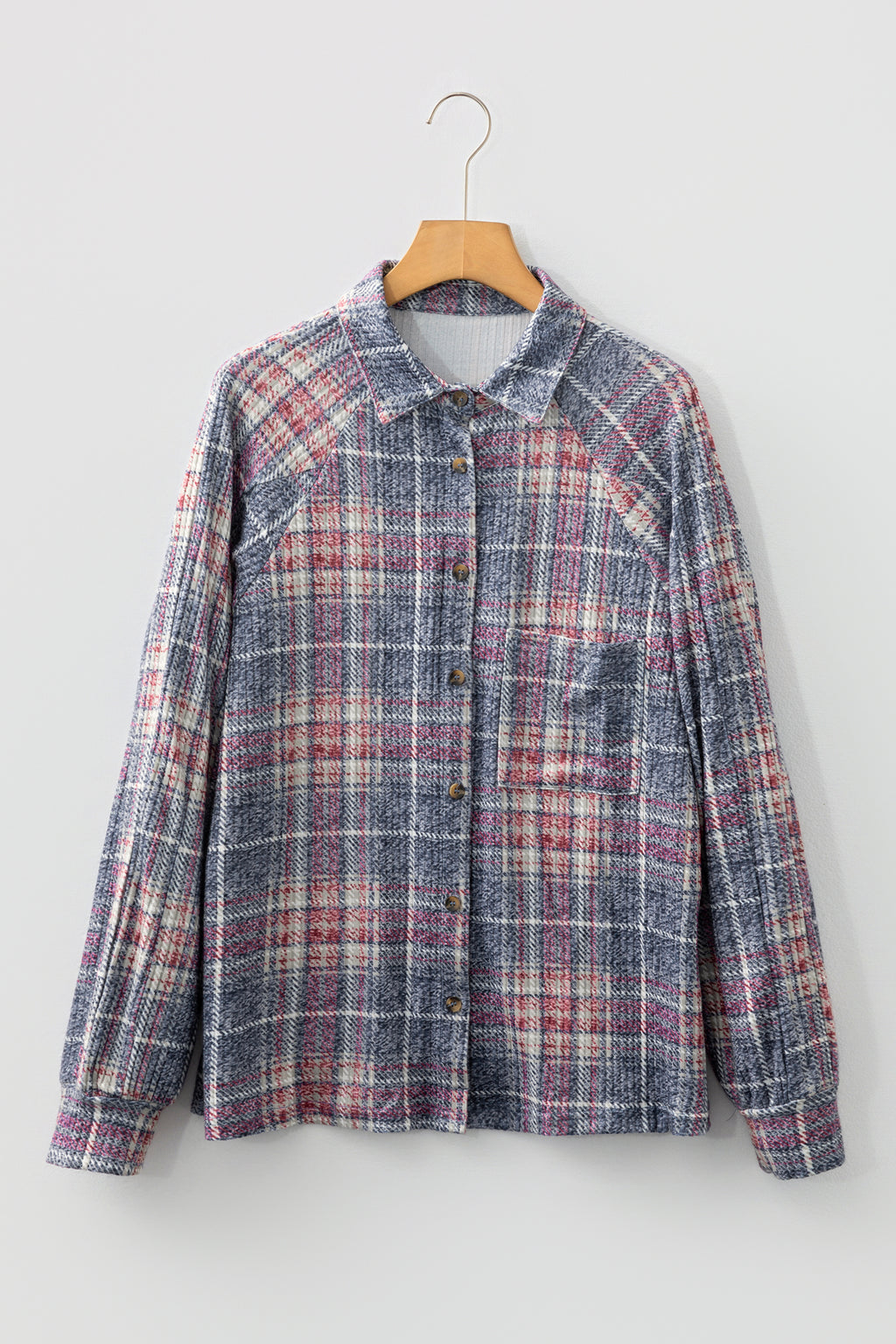 Multicolour Plaid Textured Chest Pocket Vintage Shirt