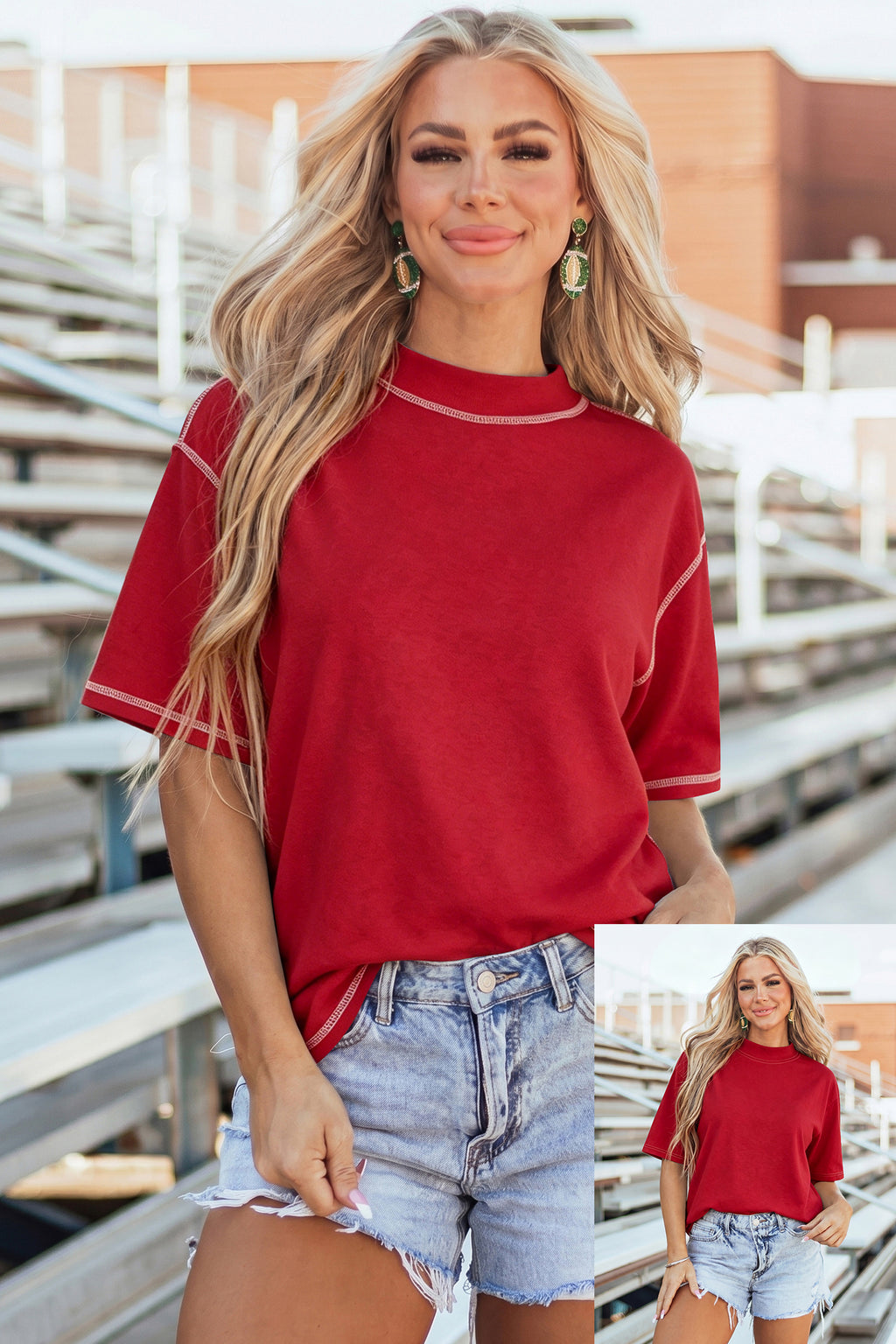 Light Grey Reversible Contrast-Stitched T-Shirt