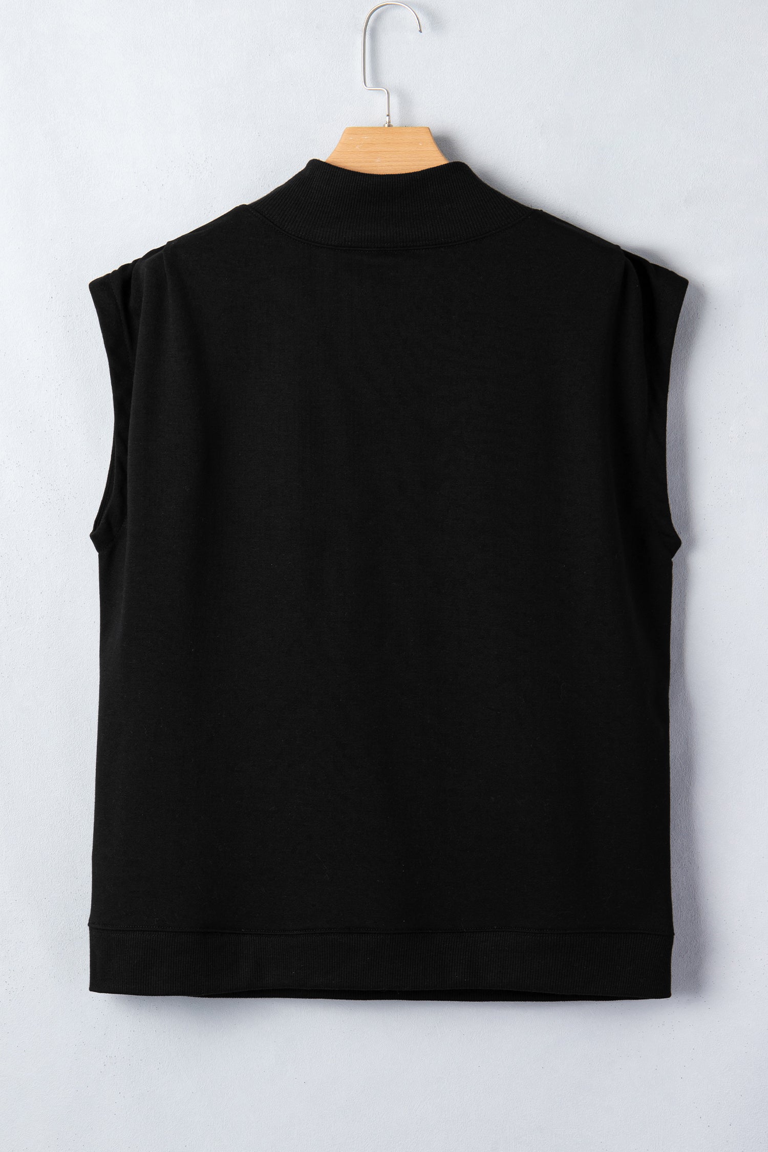 Pink Solid Color High Neck Cap Sleeve Loose Top