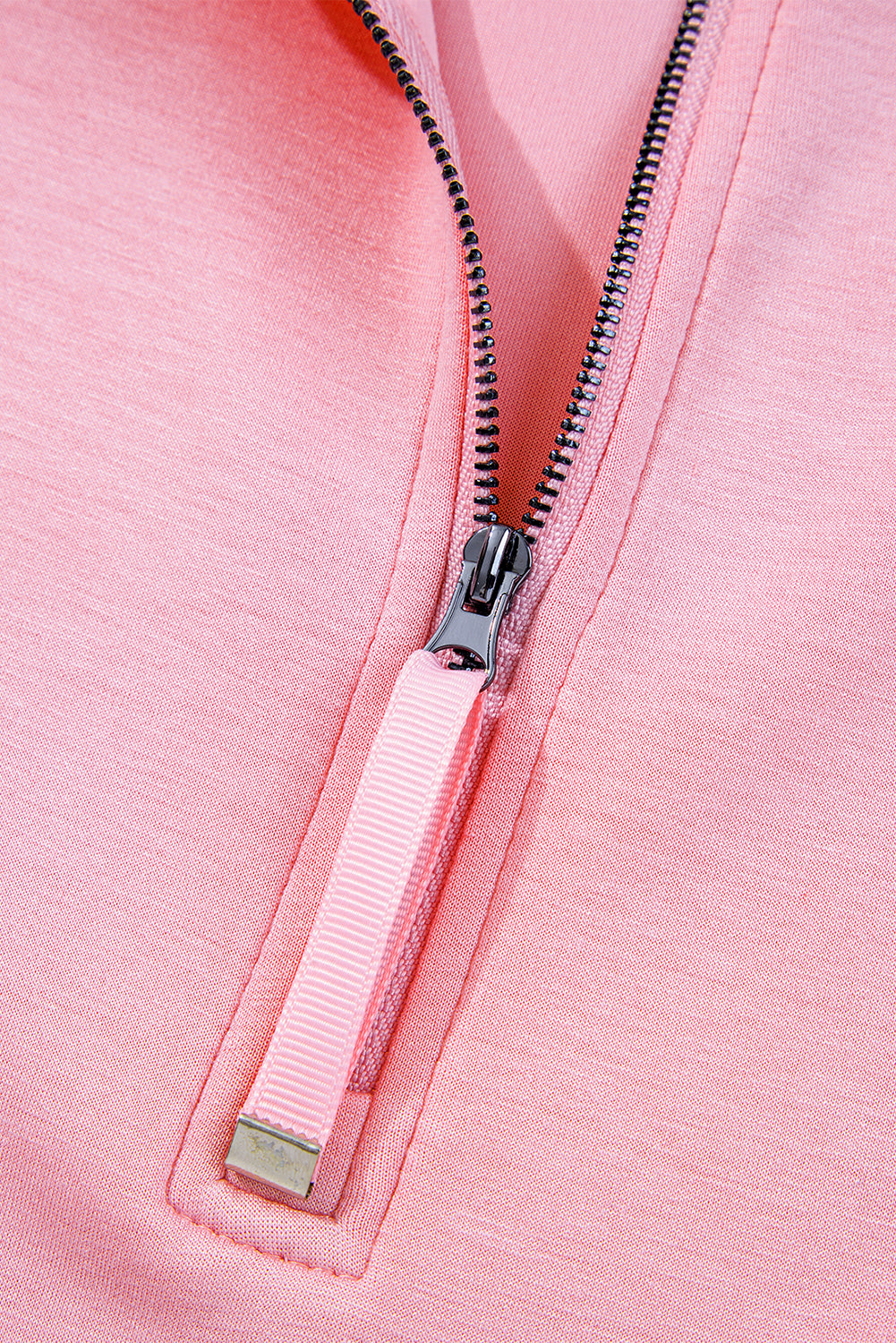 Pink Half Zip Sporty Pullover Mini Skirt 2pcs Outfit