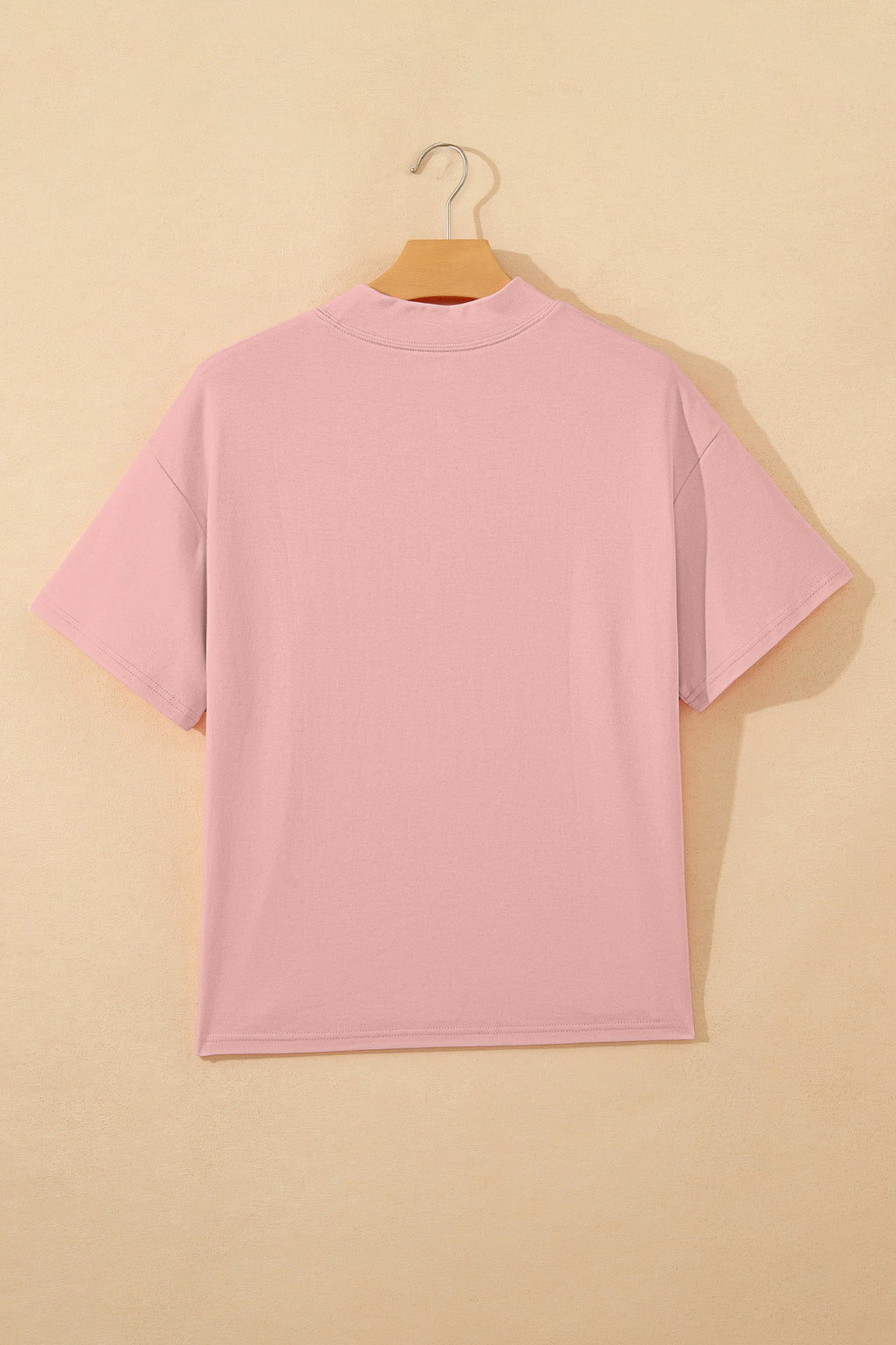 Black Solid Color High Neck Oversize Tee