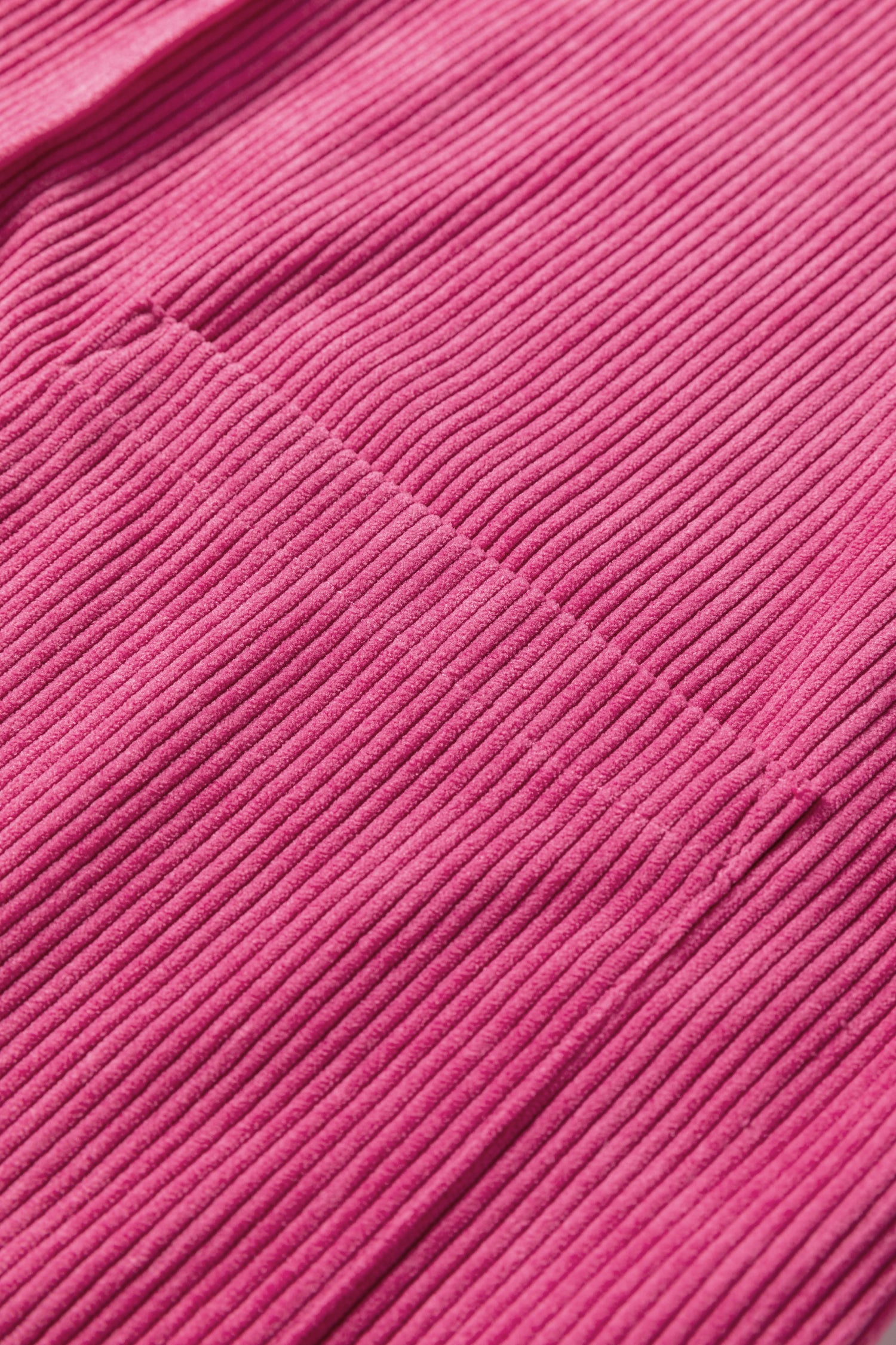 Rose Red Corduroy Sleeveless Mini Dress With Patched Pockets