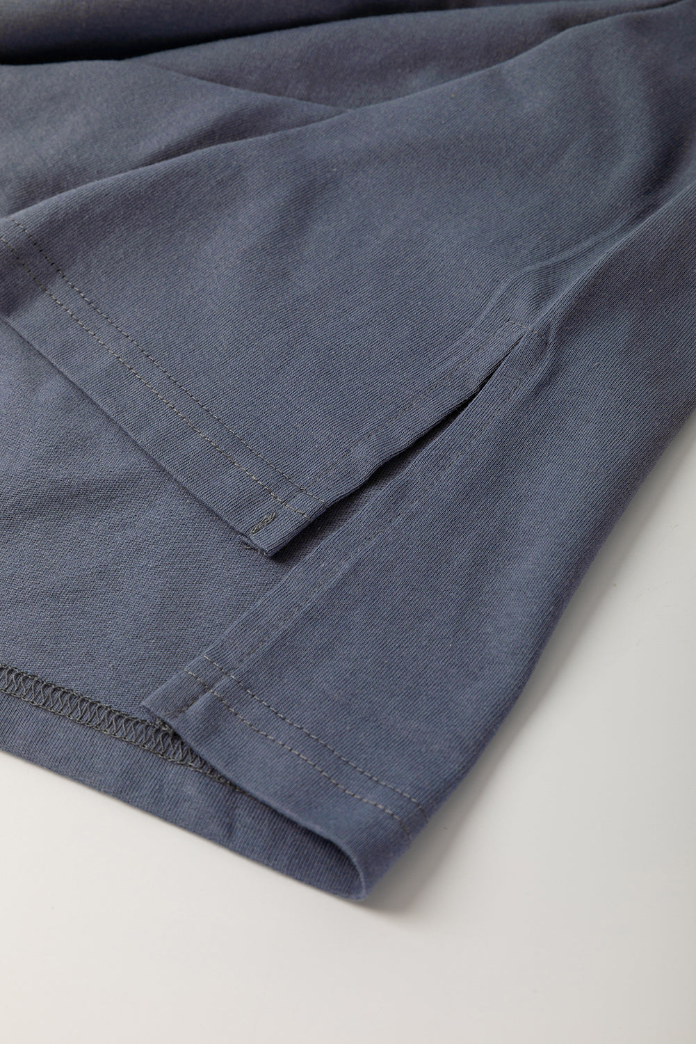 Dark Blue Leopard Colorblock Patchwork Long Sleeve Drop Shoulder Top