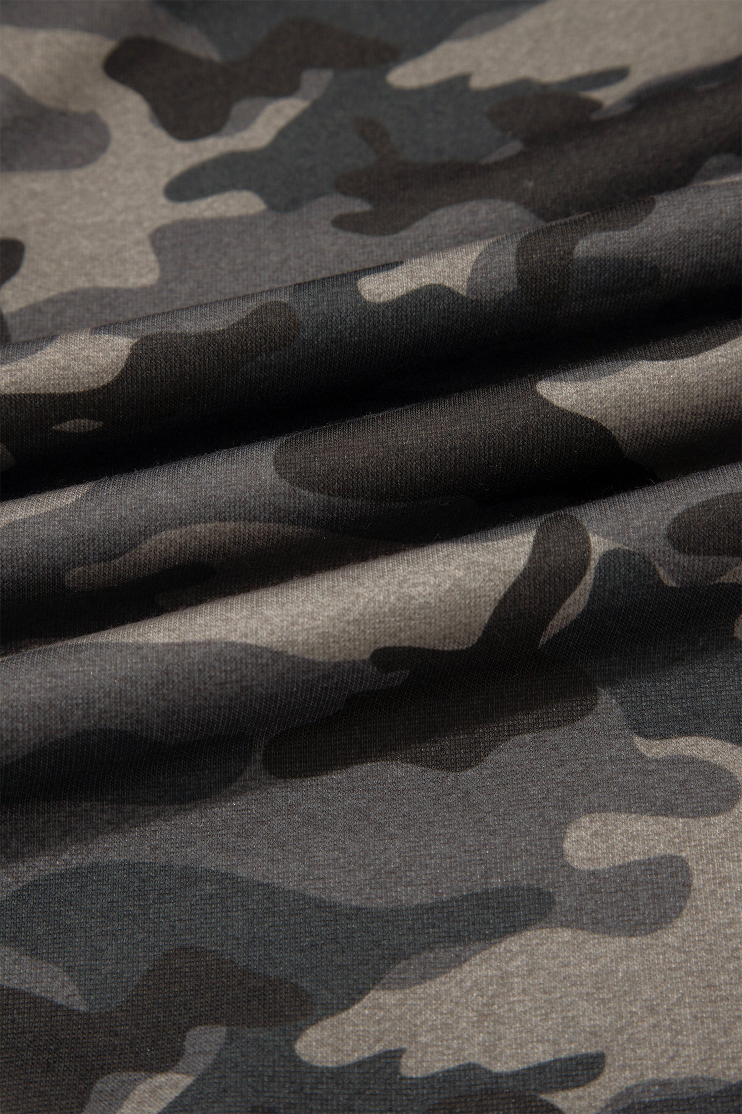 Green Camouflage Print Striped Side Panel Patchwork Drawstring Pants