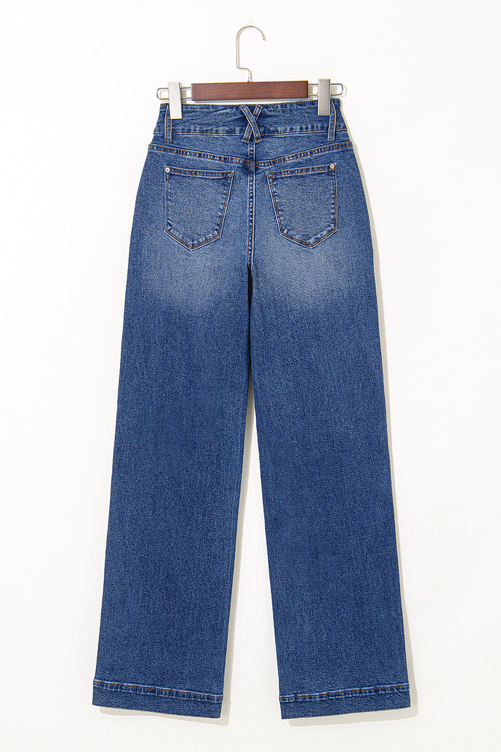 Ashleigh Blue Double Button Zip Fly Straight Leg Jeans