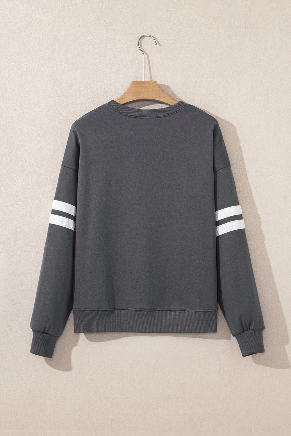 Evergreen Varsity Striped Detail Drop Shoulder Oversized Sweatshirt