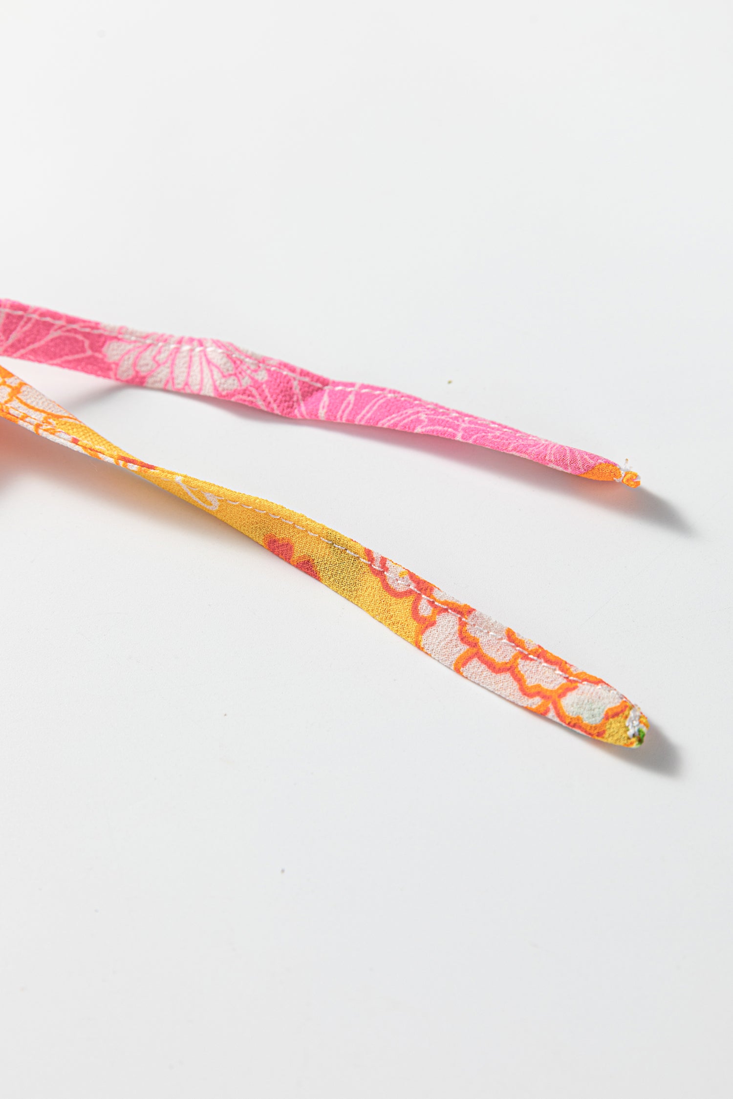 Orange Floral Patchwork Print Cut out Tied Back Bracelet Sleeve Maxi Dress