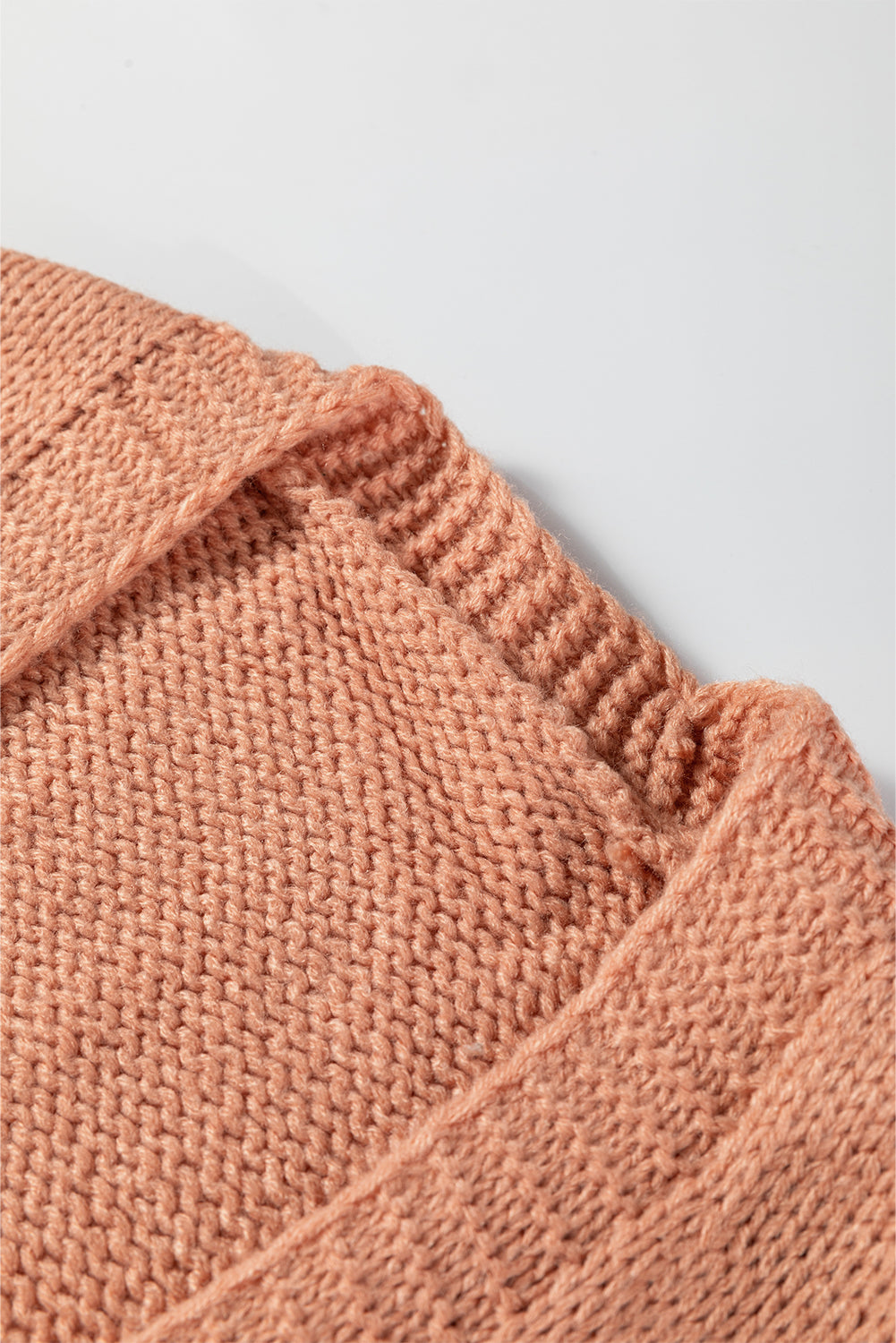 Light Pink Christmas Tree Print Open Front Drop Shoulder Midi Cardigan