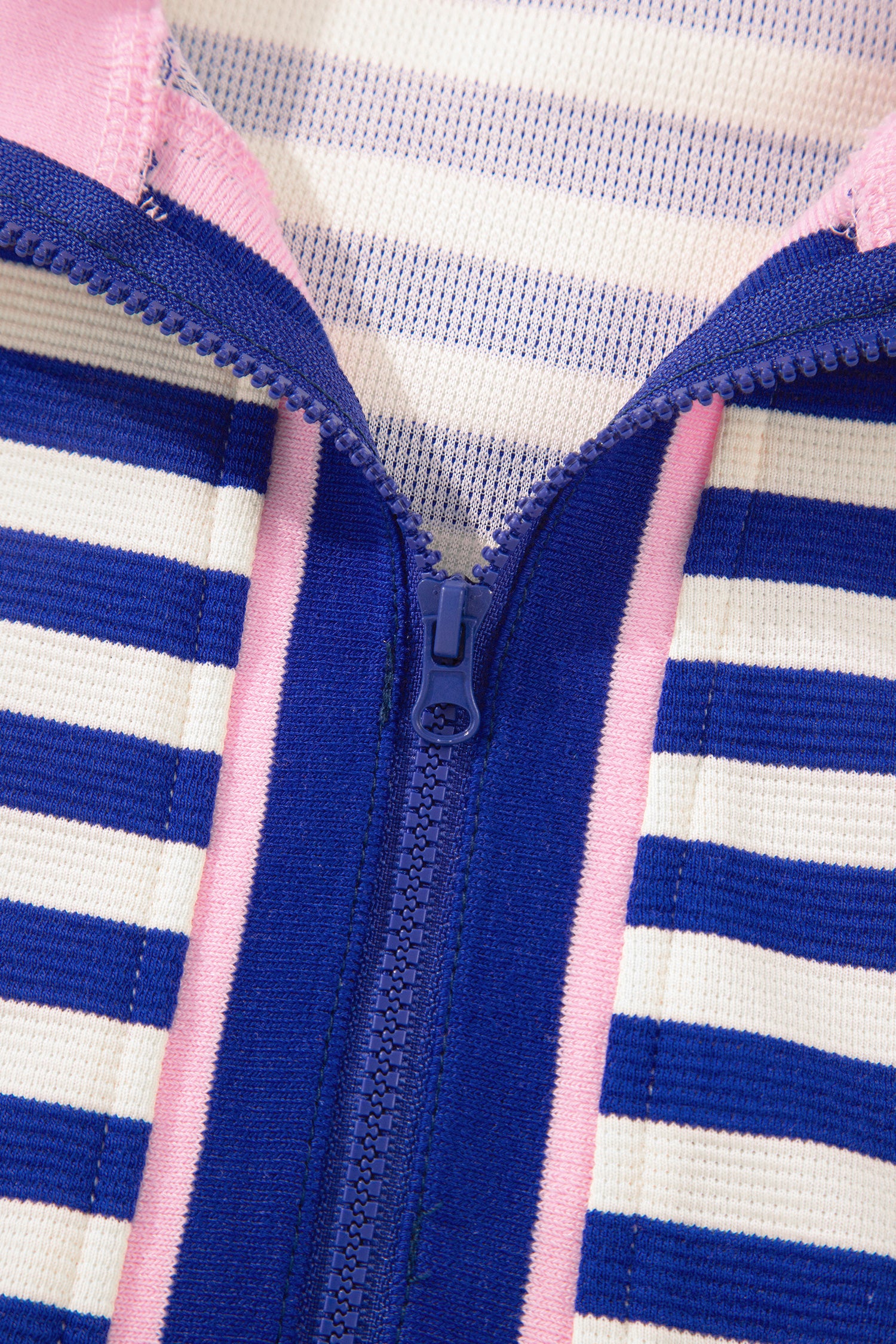Sachet Pink Textured Stripe Print Contrast Trim Zip Collar Sleeveless 2pcs Skort Set