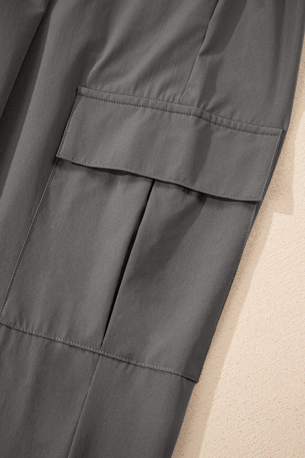 Camel Elastic High Waist Pocketed Cargo Jogger Pants