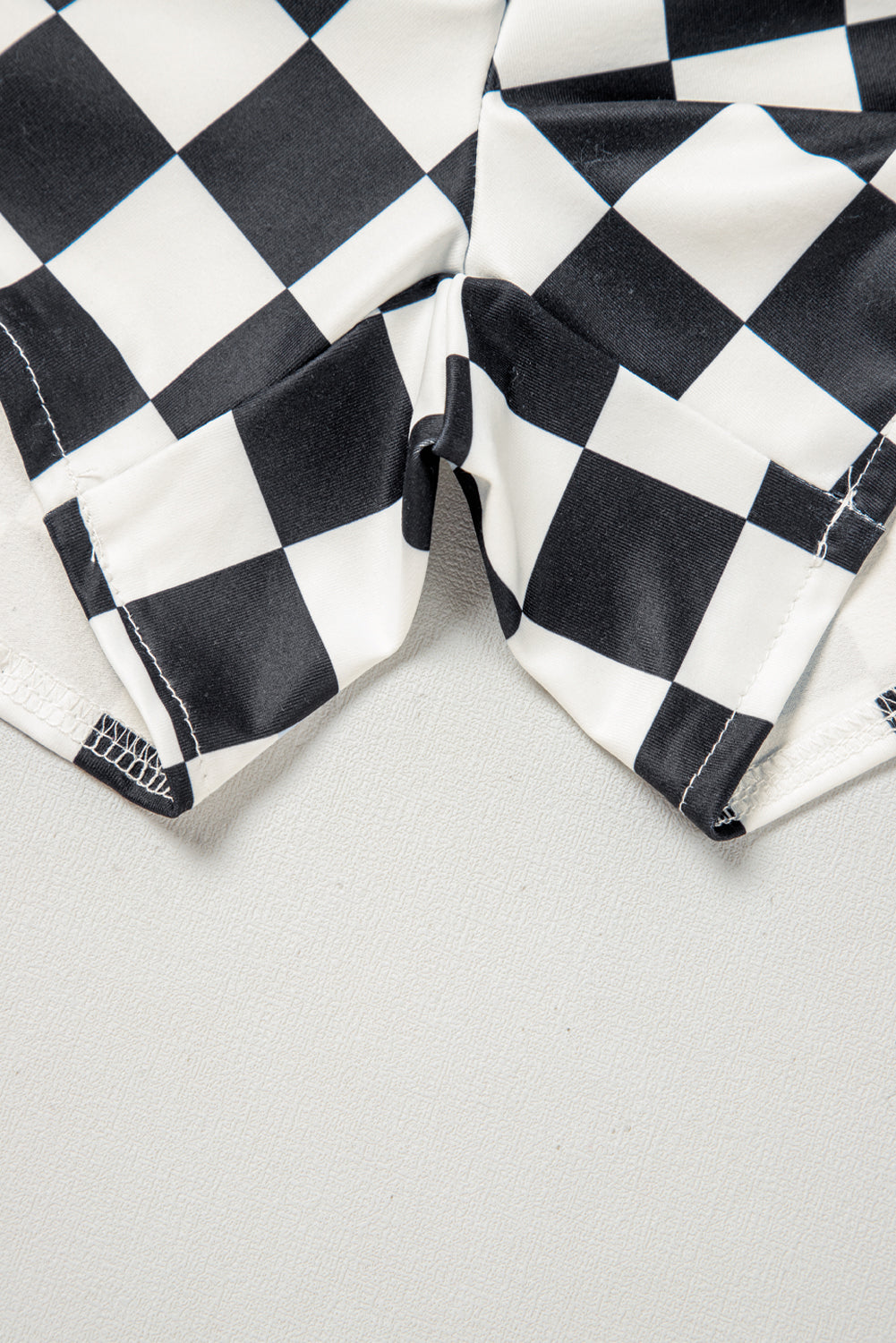 Rose Checkered Print High Waist Casual Shorts