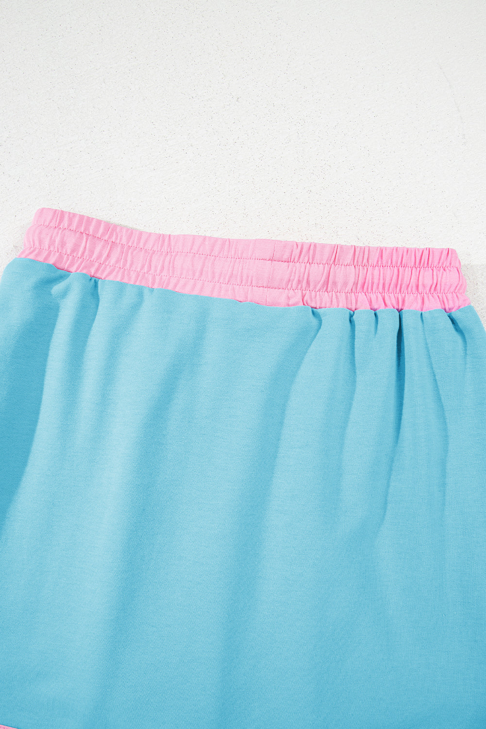 Evergreen Colorblock Edge Drop Shoulder T Shirt and Skirt 2Pcs Set